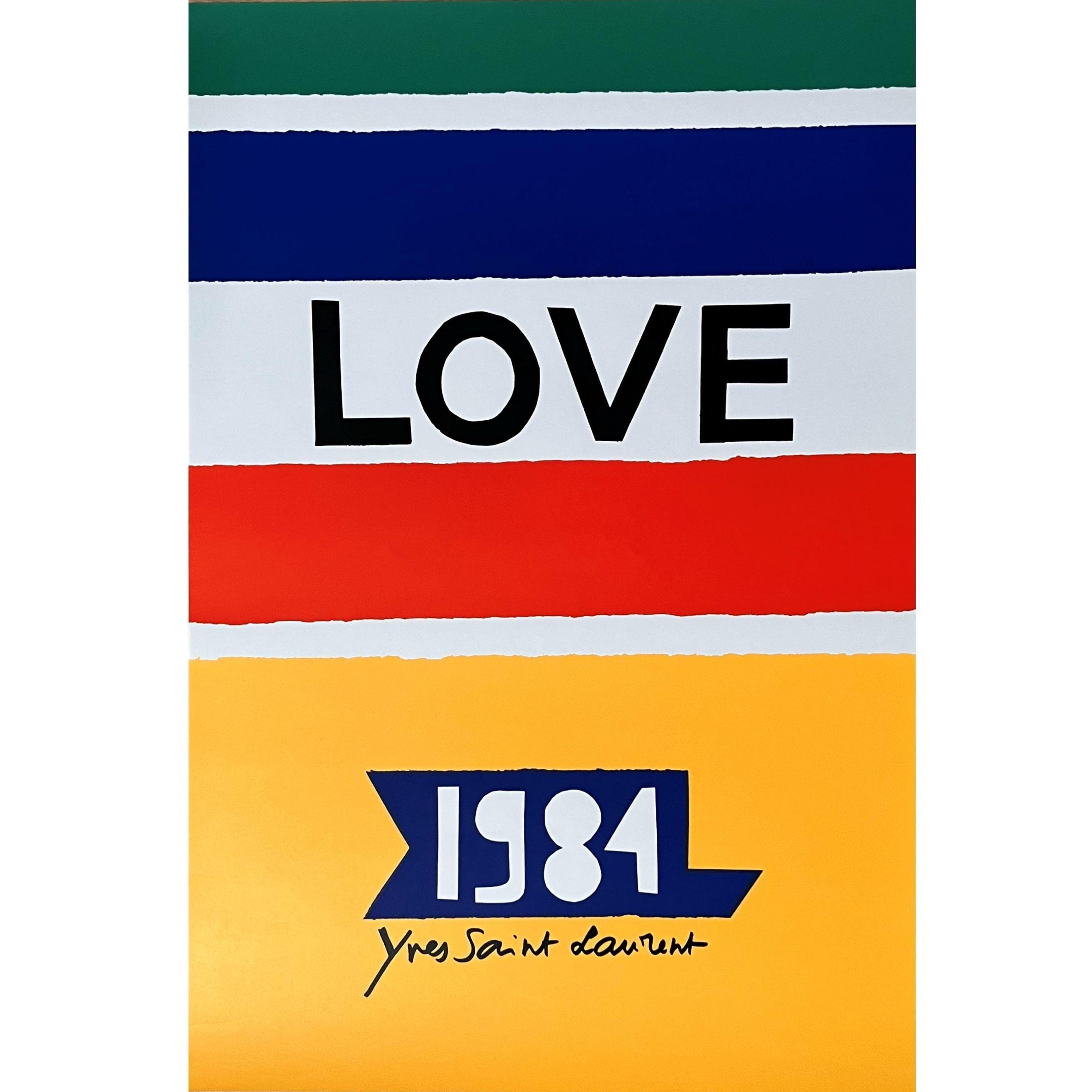 Yves Saint Laurent “LOVE 1984” （正規配布品） YSL Yves Saint Laurent - Original 1984 LOVE Print - Vintage