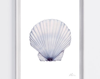 Seashell Watercolor Art Print | Beach Decor