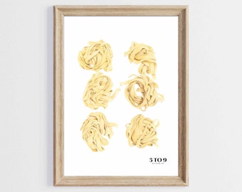 Pasta Watercolor Art Print | Food Art