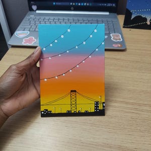 Colorful sky acrylic painting | 5&quot;x7&quot; Acrylic painting | Wall Art Decor | Original Acrylic Artwork
