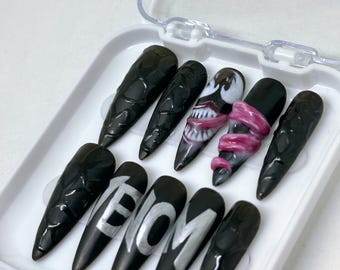Venom 3D Press On Nails - Handmade - Cosplay - Reusable