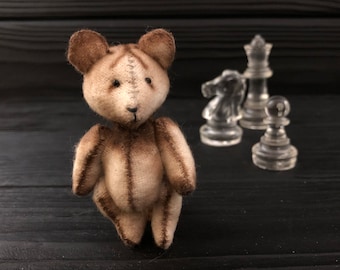 jouet d'ours en peluche en coton de style vintage, ami miny blythe, jouet d'ours miniature OOAK
