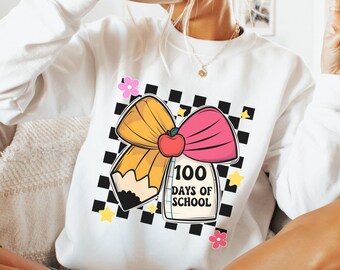Retro 100 Days Doing Teacher Stuff PNG, 100 Days Of School Png, 100 Days Png, Teacher Png, Coquette Digital Download, Teacher Shirt Png