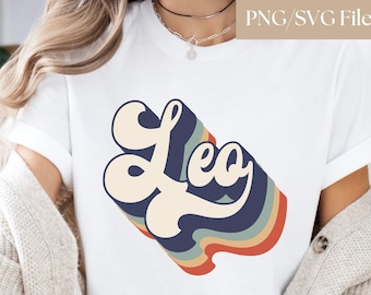 Leo Png, Leo Svg, Zodiac Png, Retro Zodiac Sign Svg, Svg Files for Cricut, Sublimation File, Leo Birthday Png, Leo Shirt Svg, Leo Zodiac
