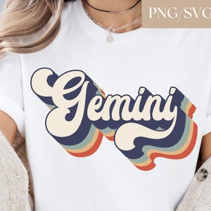 Gemini Png, Gemini Svg, Zodiac Png, Retro Zodiac Sign Svg, Svg Files for Cricut, Sublimation File, Gemini Birthday Png, Gemini Shirt Svg