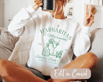 Margaritas and Matrimony 2025 Editable PNG, Margarita Bachelorette Party SVG, Tequila Party Shirt, Bachelorette Party Svg, Canva Template