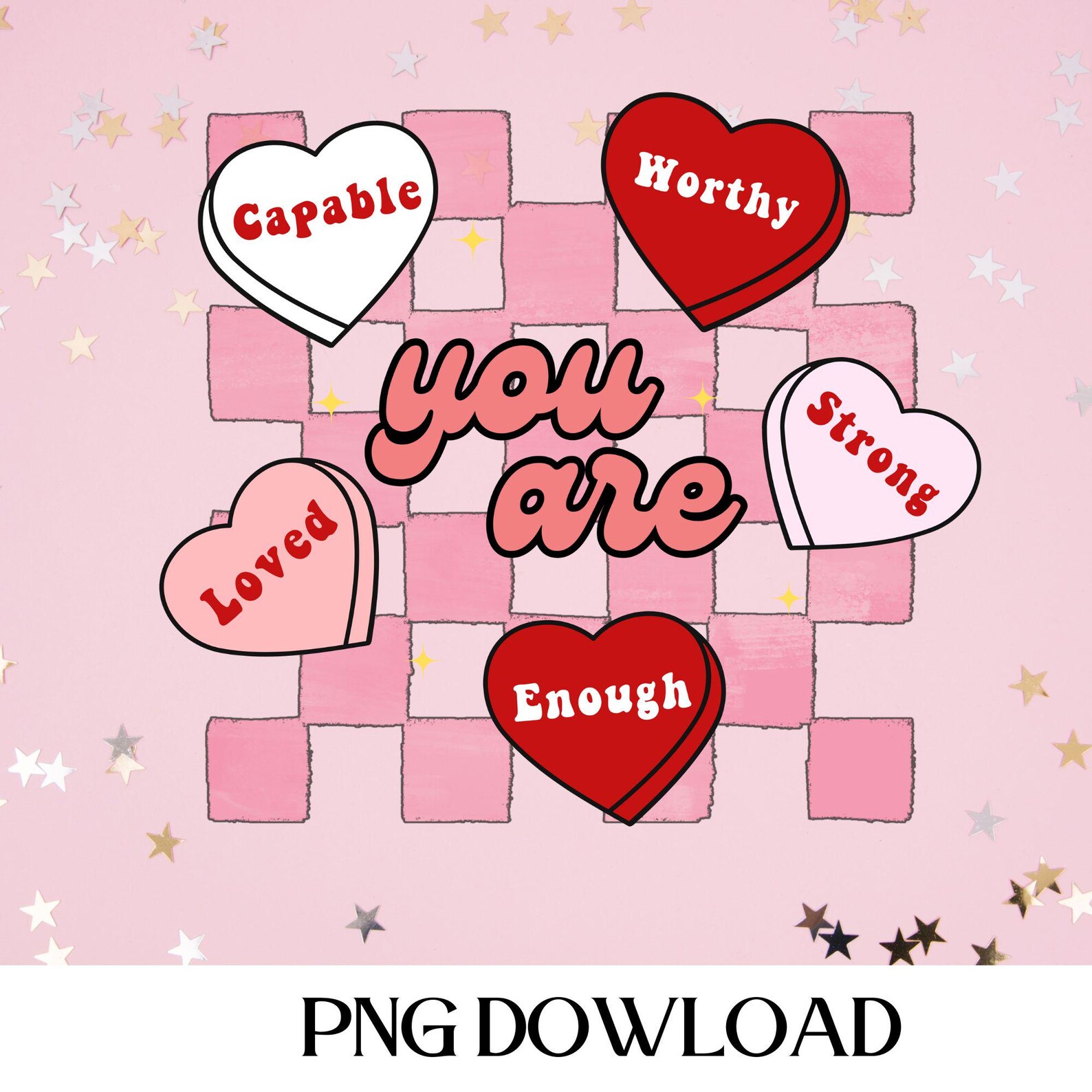 Candy Hearts Affirmations Png, Valentine's Day Shirt Png, Teacher ...