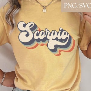 Scorpio Png, Scorpio Svg, Zodiac Png, Retro Zodiac Sign Svg, Svg for Cricut, Sublimation File, Scorpio Birthday Png, Scorpio Shirt Svg