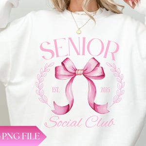 Senior Coquette Bow 2025 Png Shirt, Class of 2025 Graduation Shirt Png, Digital File, High School Senior, Graduation Png Shirt, Trendy Bow