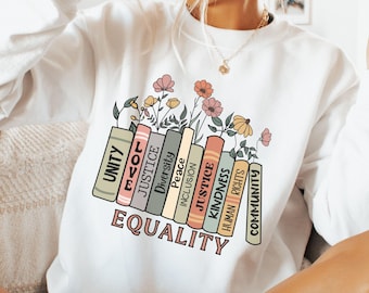 Jämställdhetsböcker och blommor Png, DEI, lika rättigheter, feministiska kvinnors rättigheter, social rättvisa, mänskliga rättigheter, lika rättigheter, omedelbar nedladdning