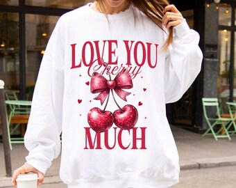 Love You Cherry Much Png, Valentine Coquette Cherry Png, Valentine Heart Png, Cherry Love Png, Trendy Aesthetic Valentines, Valentines Day