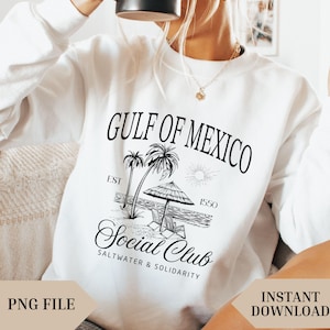 Gulf of Mexico 1550 Social Club Png, American Gulf of Mexico, Pride Patriotic, Digital Download, Trending Gulf of Mexico Png, Texas Coast