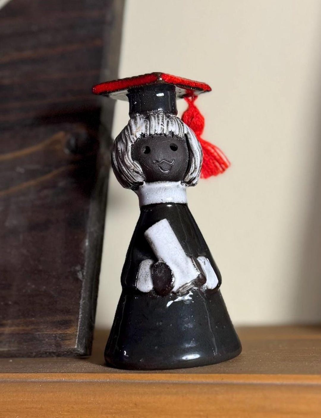 Vintage 1976 Roma & Henri Pottery Folk Art Girl Graduation Figurine ...