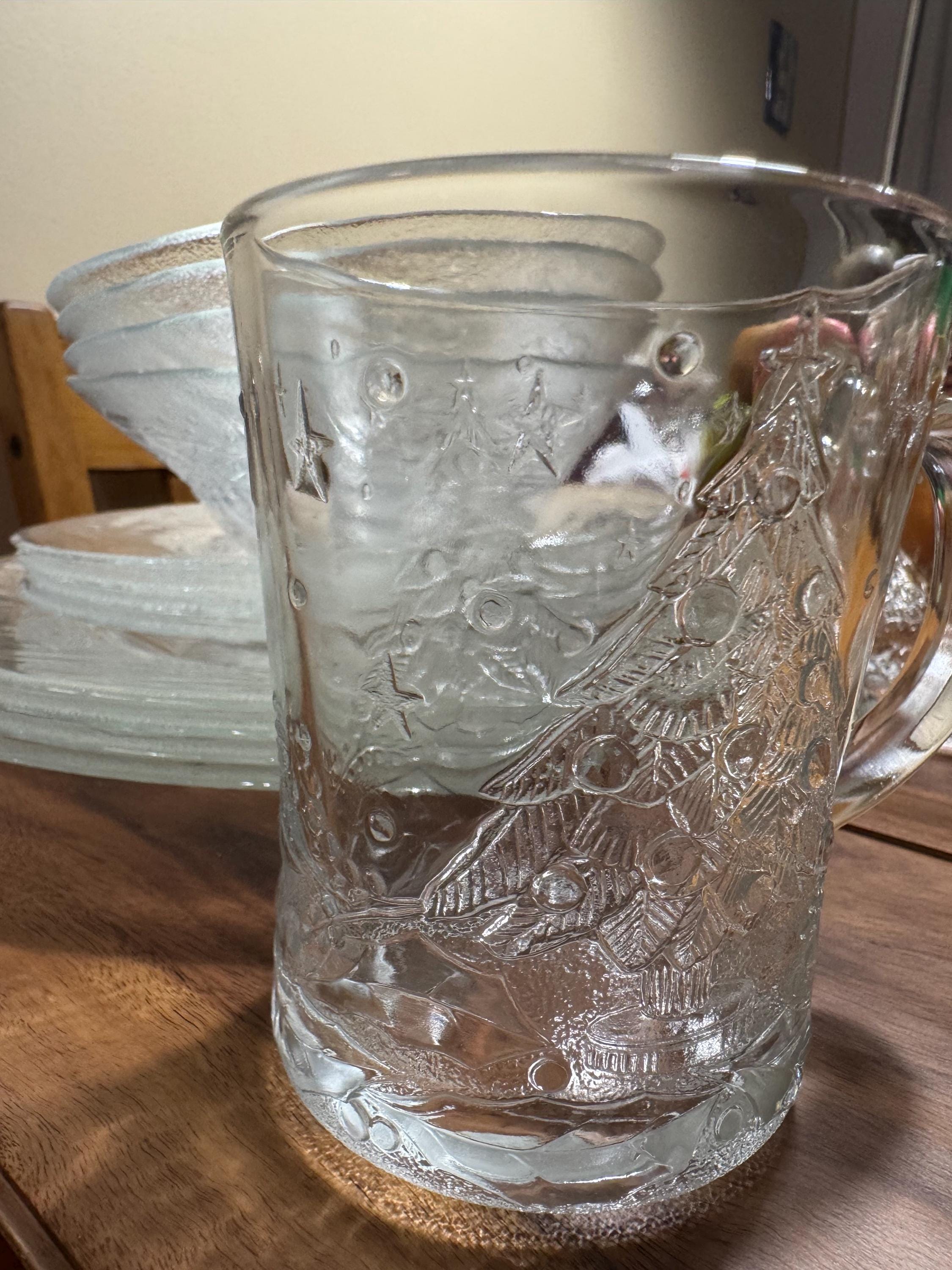 Arcoroc “holly Tree” 16 Pc Clear Dinnerware Set - Vintage Holiday ...
