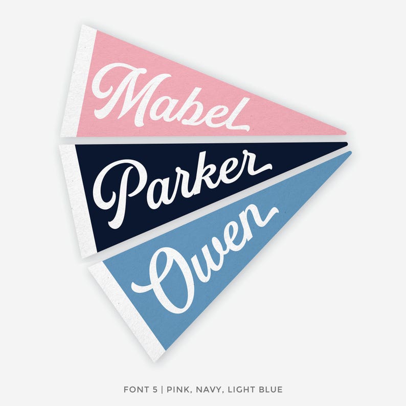 Personalized felt name pennant flag