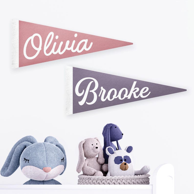Personalized felt name pennant flag