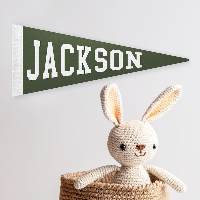 Personalized felt name pennant flag