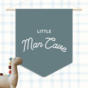 Little man cave flag, little man cave pennant, Nursery decor, Kids room wall art, Baby boy nursery decor, Little man cave sign, Baby boy
