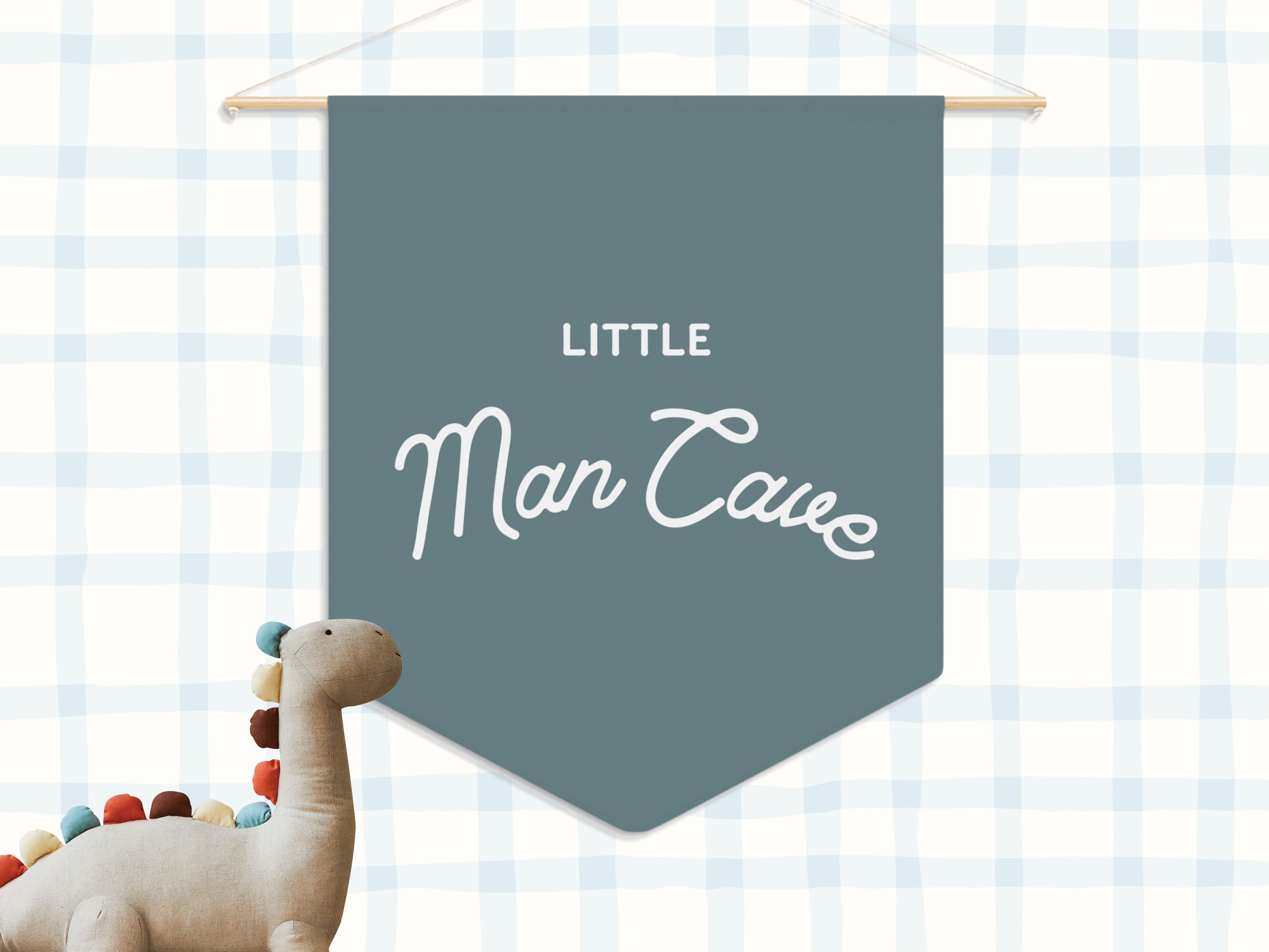 Little man cave sign, Kids room wall pennant, Baby boy nursery decor
