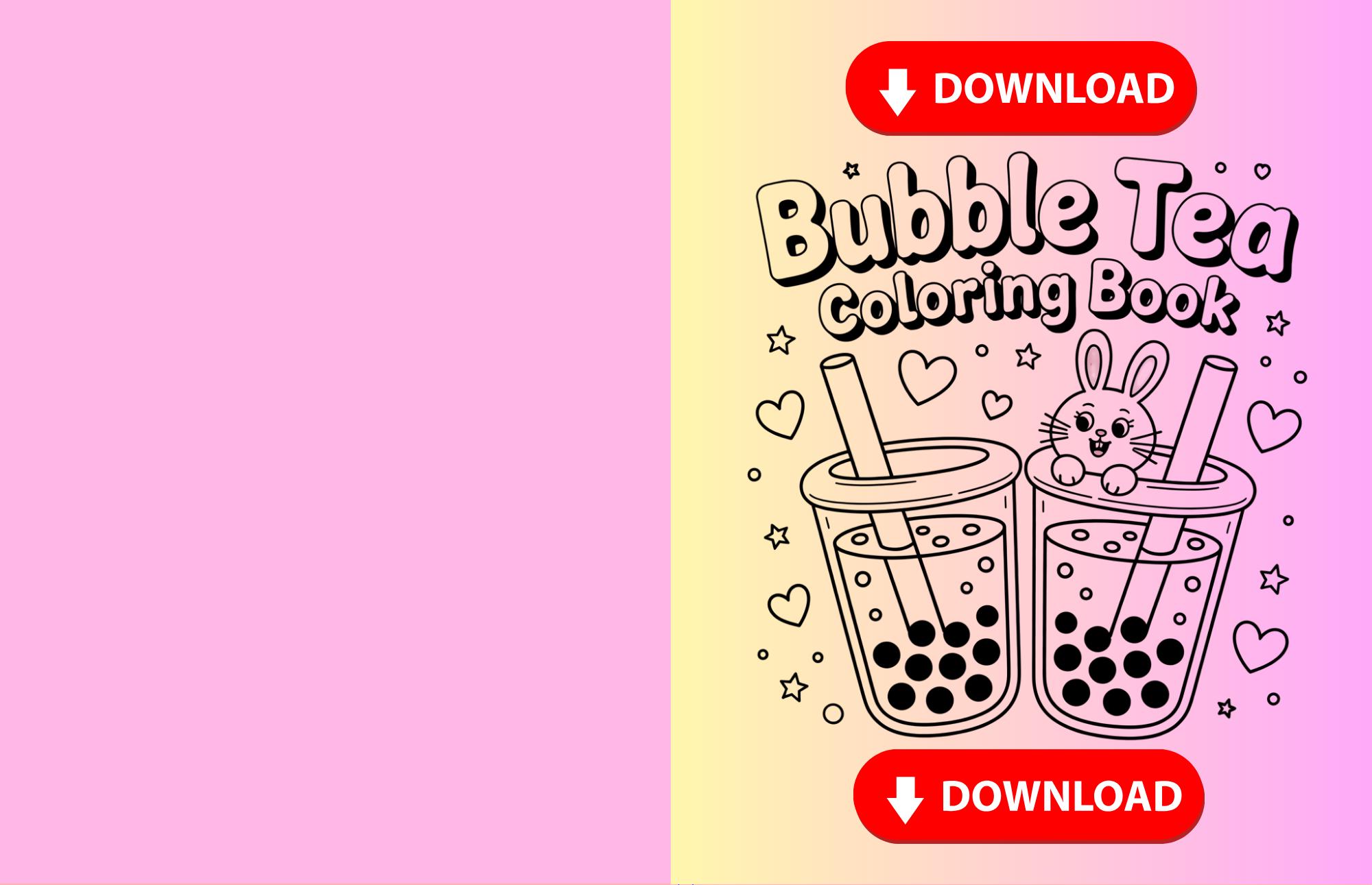 Adorable Bubble Tea Coloring Book - Etsy