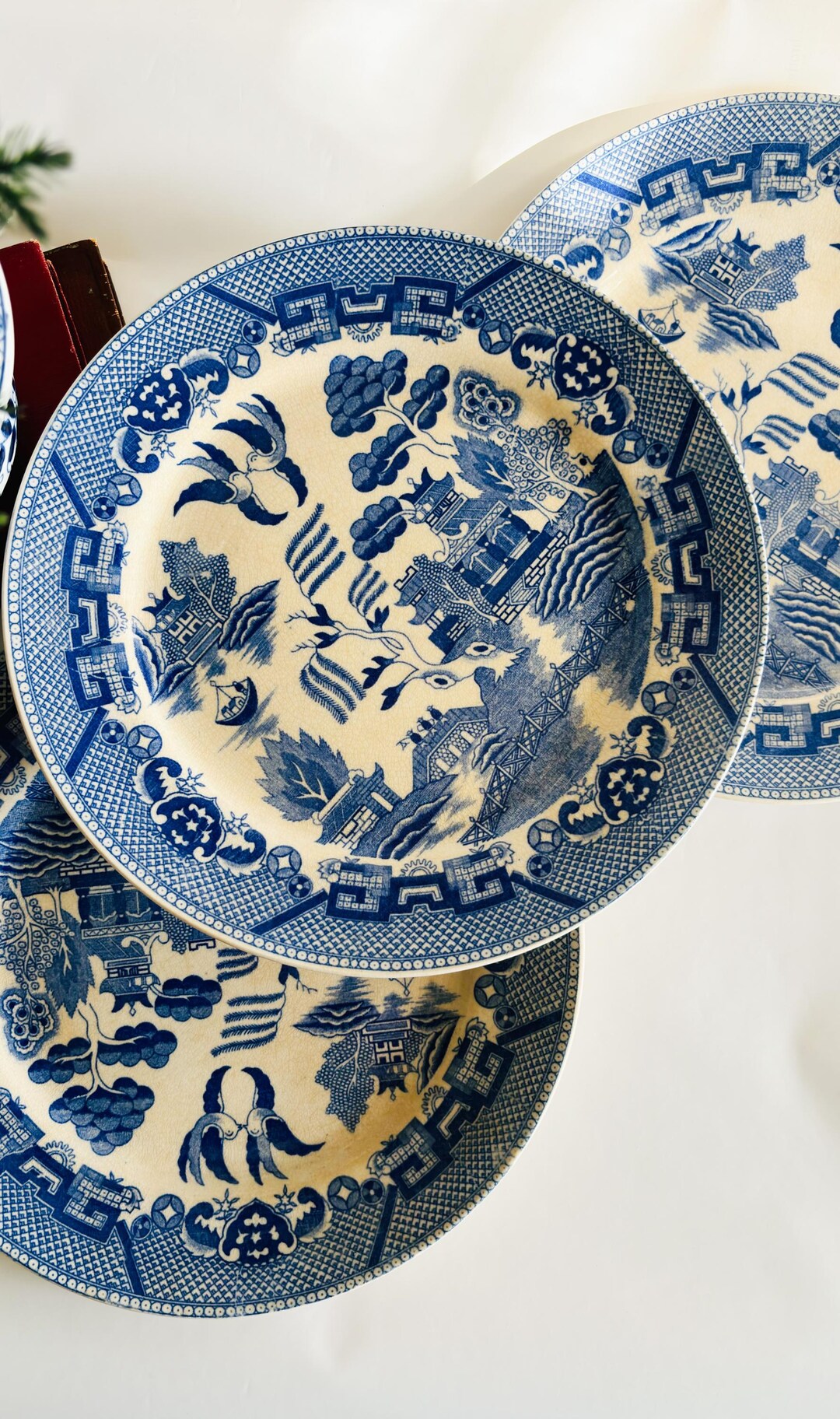 Set of 7 1950s Vintage Blue Willow Dinner Plates 9-1/4 Made in Japan ...