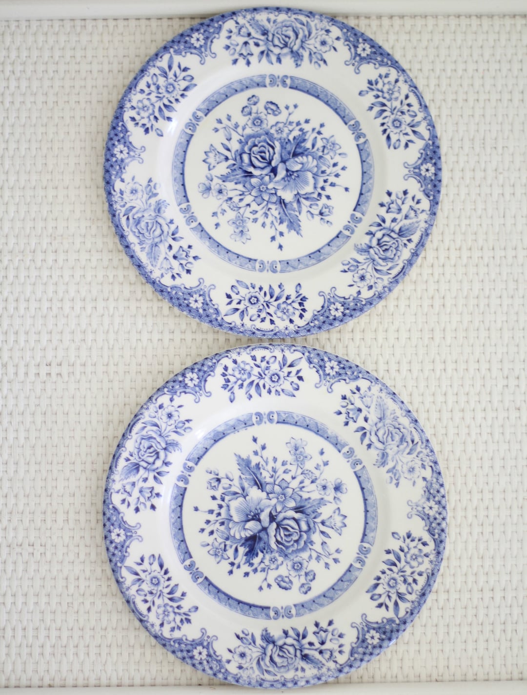 Pair of Kew Blue Decorative Plates English Ironstone - Etsy