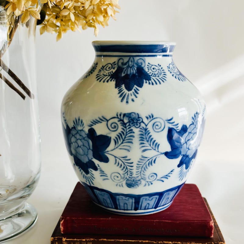 Blue and White Vase - Etsy