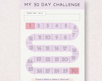 30 Day Challenge Printable: Goal & Habit Tracker (PDF)