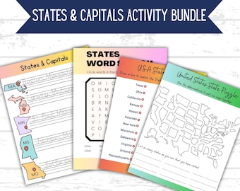 States and Capitals Activity Set: US Geography Homeschool (PDF)
