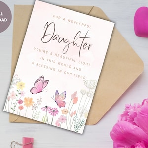 Carte d'anniversaire de fille merveilleuse, carte de remerciement imprimable, carte d'anniversaire pour appréciation de fille incroyable, carte d'anniversaire numérique, de maman