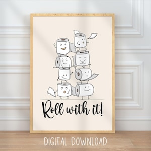 Funny Toilet Paper Print: Modern Restroom Wall Art (Digital Download)