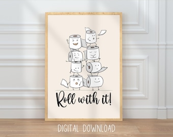 Funny Toilet Paper Print: Modern Restroom Wall Art (Digital Download)