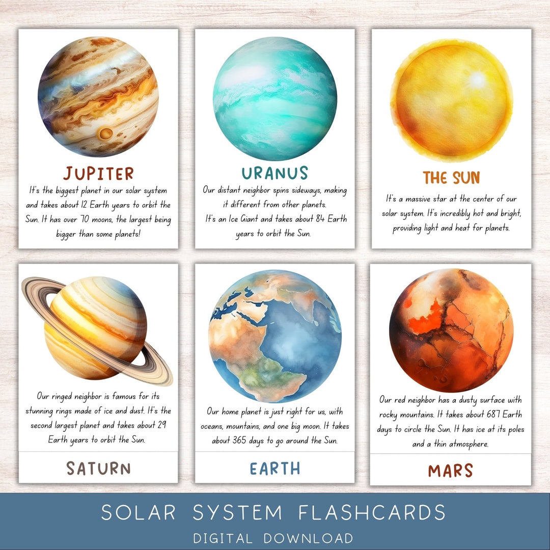 Solar System Printable Flash Cards