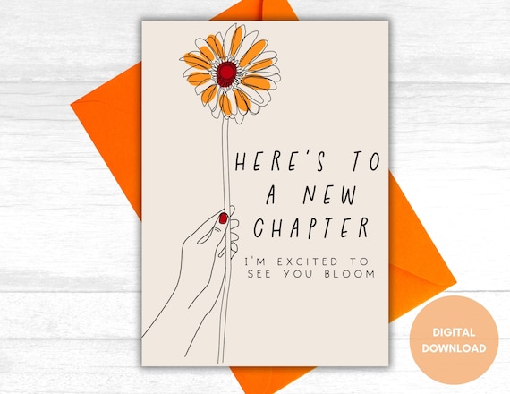 New Chapter Card: Congratulations, Graduation, New Job (Digital Download)