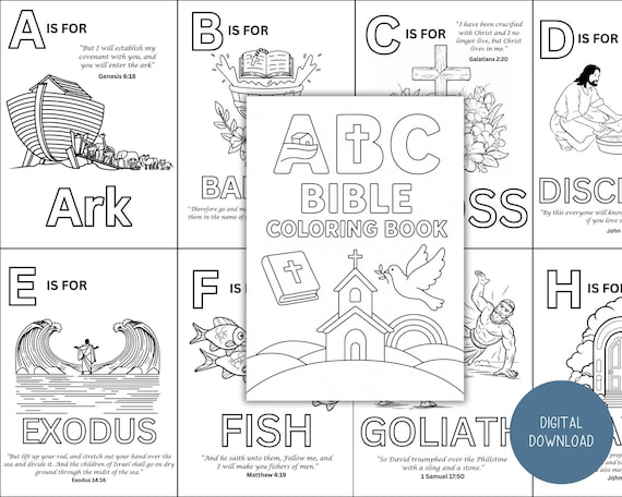 ABC Bible Coloring Book: Christian Alphabet Learning Activity (PDF Download)