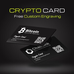 Tarjeta de metal premium con código QR Crypto Wallet (¡Todas las criptomonedas!) ¡Personalizada!