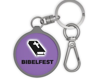 Llavero del Festival Bíblico | Etiqueta de llavero |  Jesús Biblia Cristiano Creyente Fe Dios Iglesia Signo