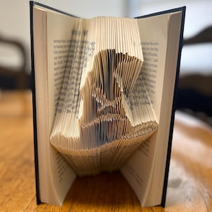 The Sorting Hat Folded Book Art, Handcrafted Wizard Book Art