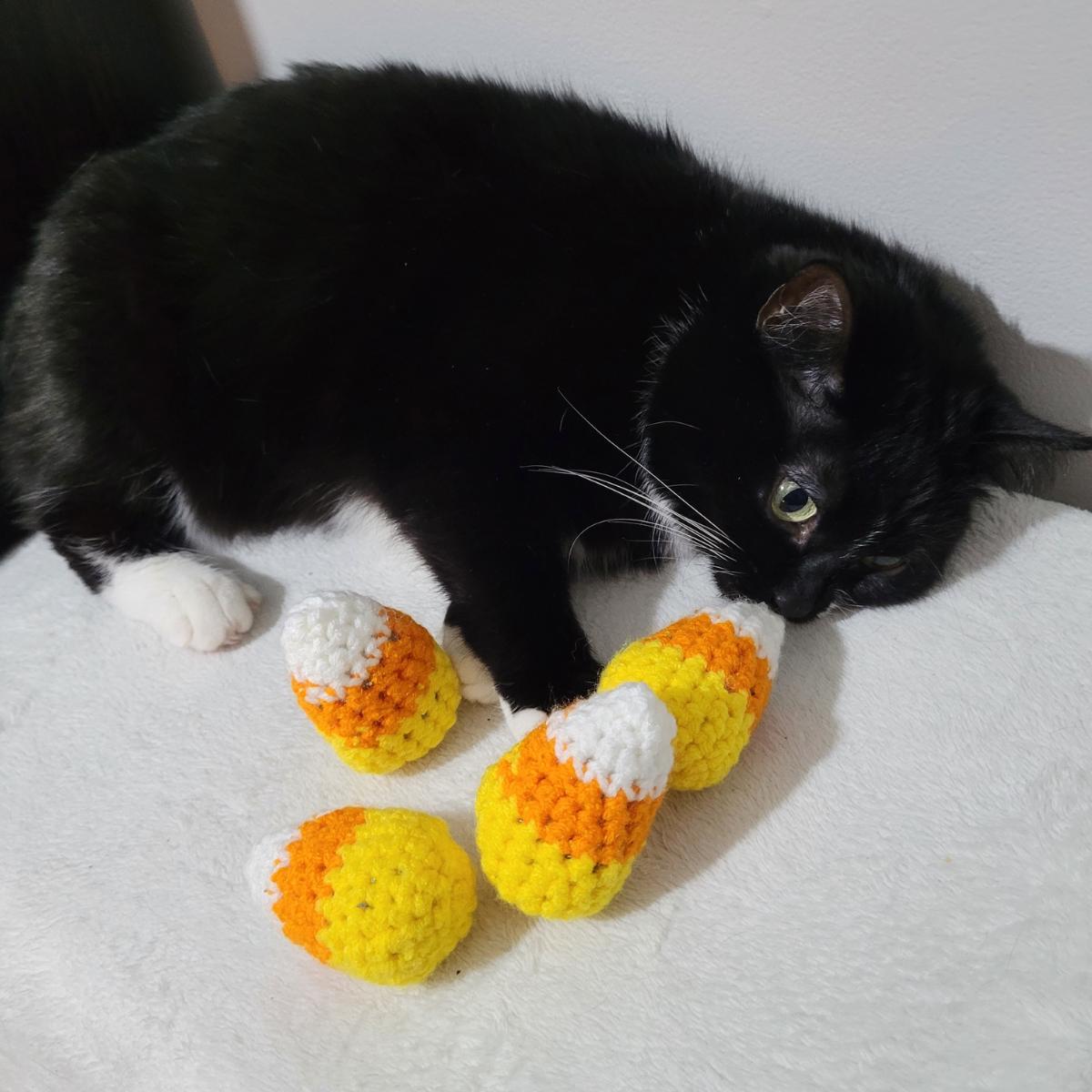 Candy Corn Cat Toy Crochet PATTERN - Etsy