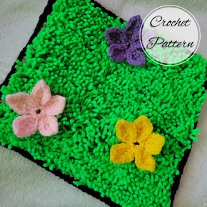 Gehäkelte Schnüffelmatte MUSTER: Blumengarten Design