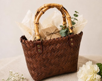 Keepsake Woven Basket Handbag – Gift Within a Gift for Her – Eco-Friendly Party Favors