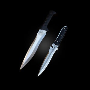 Lot of 2 Resident Evil Knife, Leon Kennedy Knife and Jack Krausers Knife With Sheath Gift For Him, Movies Knife, Best Gift for Him