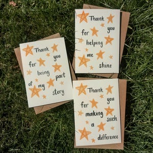 Lehrer-Anerkennungskarten Multipack - Stern-Design, Schulpersonal Danke (3er-Set)