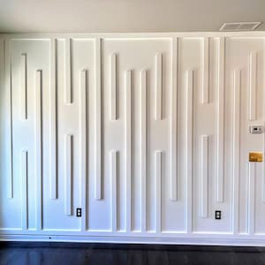 Op maat gemaakte accentmuurlijsten, prachtige muurkit, ontwerp randmuur, installatiekit met plattegronden, voorgesneden muurkit, asymmetrische wandplaten