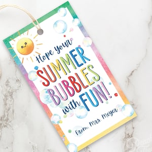 Bubble Tag End of Year | Bubble Favor Tag | Classmate Gift | Bubbles With Fun Tag | Printable Editable Tags | Teacher Gifts to Students