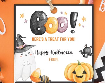 Halloween Tags Printable, Halloween Treat Tag, Trick or Treat Tag, Halloween Favor Tags, Halloween Printable, Editable Halloween Tag