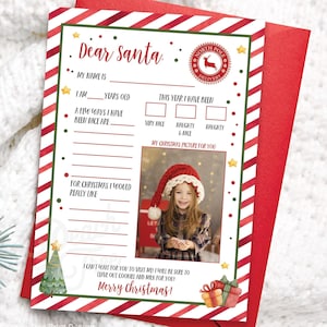 Carta a Papá Noel para imprimir, Carta para niños a Papá Noel, Carta a Papá Noel, Carta de Navidad a Papá Noel, Carta a Papá Noel, Descarga instantánea
