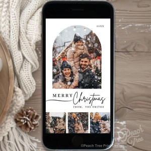 Modelo de cartão de Natal digital, cartão de Natal eletrônico, modelo de cartão de foto de Natal, download digital instantâneo, cartão de foto de feriado