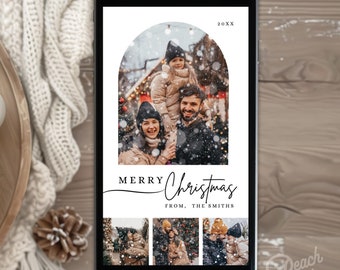 デジタル クリスマス カード テンプレート、電子クリスマス カード、クリスマス フォト カード テンプレート、インスタント デジタル ダウンロード、ホリデー フォト カード
