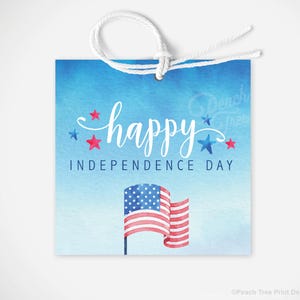 4TH of July Printable Gift Tags, Fourth of July Party Favor, Thank You Tag, Happy 4th of July Tags, Editable Template, Digital Download